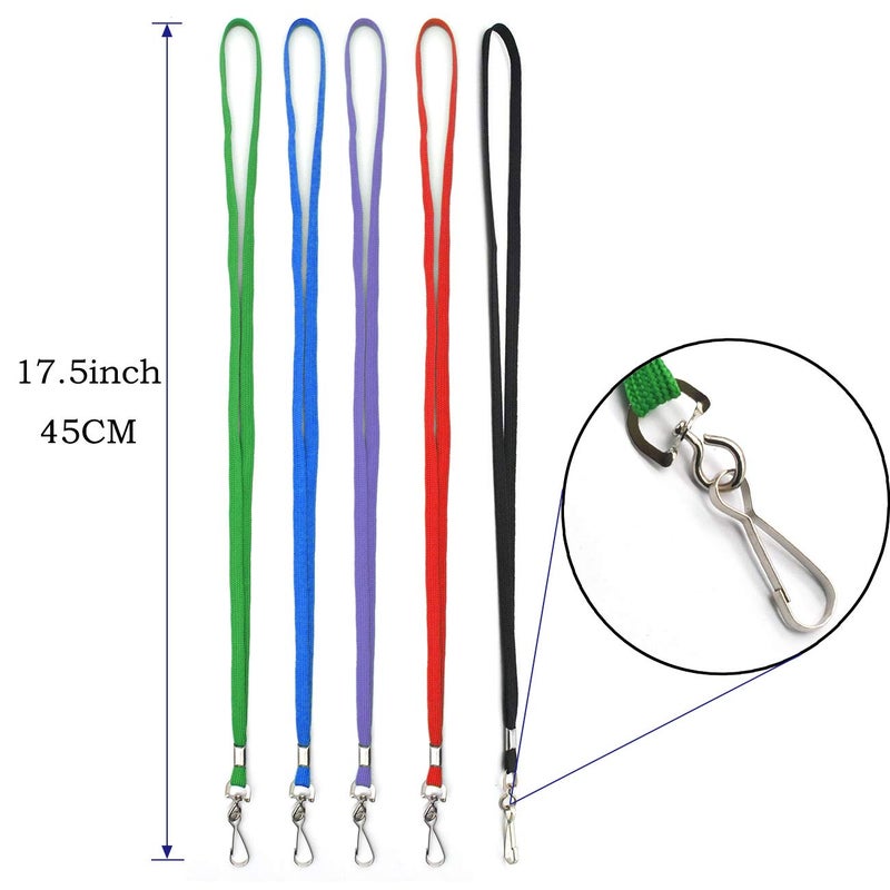 Beebel Lanyard 50PCS Lanyards with Swivel Hook clips for ID Name Badge Holder (Black) - Image 3